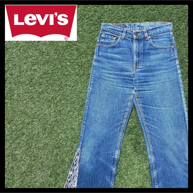 Levi's(リーバイス)のリーバイス 505 W29 L34 ブルーデニムジーンズ フレア リメイク メンズのパンツ(デニム/ジーンズ)の商品写真