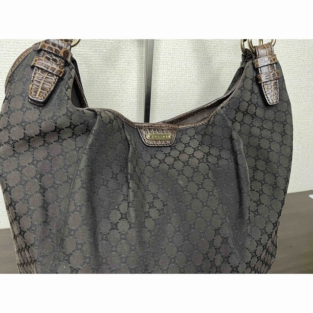 美品☆CELINE セリーヌ マカダム トートバッグ クロコ型押しレザー