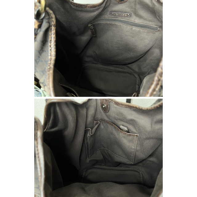 美品☆CELINE セリーヌ マカダム トートバッグ クロコ型押しレザー