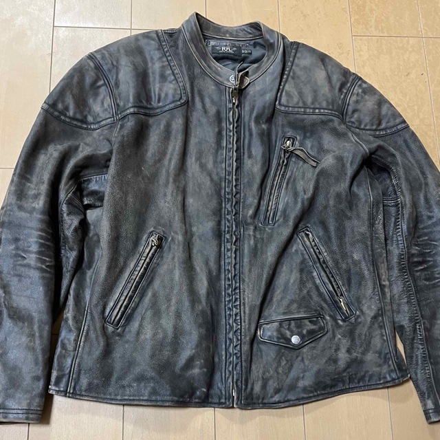 RRL ダメージ加工　ライダース　XXL