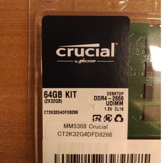 【ほぼ新品】crucial CT2K32G4DFD8266