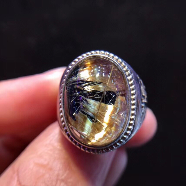 リング(指輪) ⭐︎【天然】タイチンクオーツ リング s925 17x12.4mm