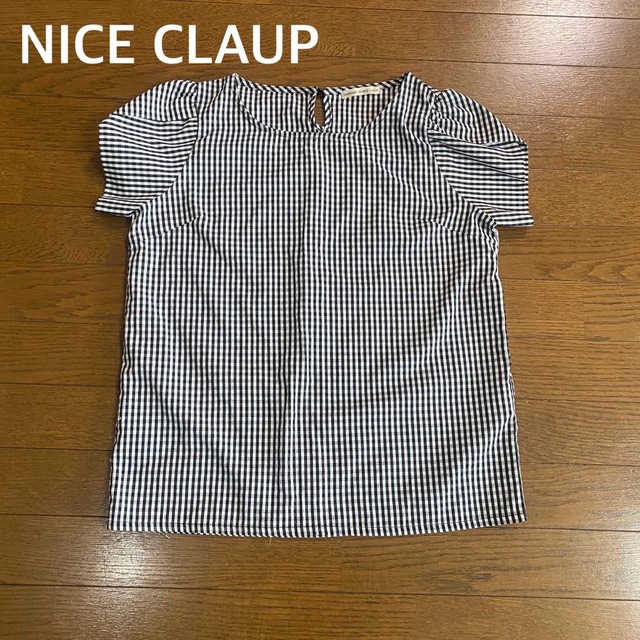 NICE CLAUP(ナイスクラップ)のNICE CLAUP ギンガムチェック　半袖ブラウス レディースのトップス(シャツ/ブラウス(半袖/袖なし))の商品写真