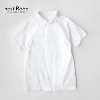 ネストローブ(nest Robe)のnest Robe✨ネストローブ 綿オーガニックコットン チビ襟 半袖ポロシャツ(ポロシャツ)