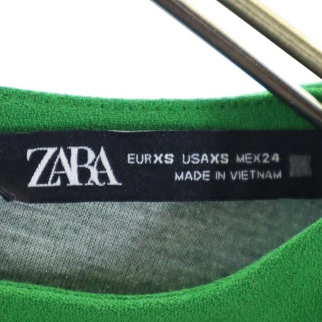 ZARA(ザラ)の未使用 ザラ フレアスリーブ 長袖 ワンピース XS グリーン系 ZARA バックジップ レディース 【中古】  【230422】 レディースのワンピース(ミニワンピース)の商品写真