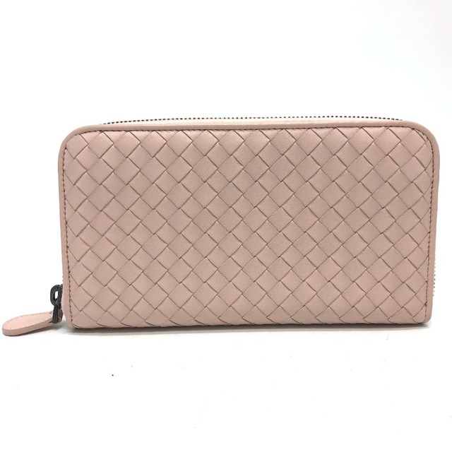 ボッテガヴェネタ BOTTEGA VENETA ラウンドファスナー 114076 イントレチャート 長財布 レザー ピンク財布