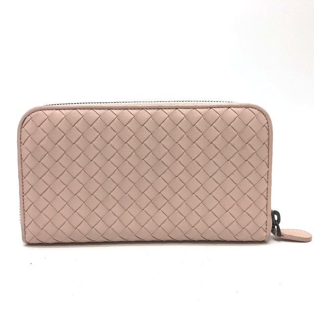 ボッテガヴェネタ BOTTEGA VENETA ラウンドファスナー 114076 イントレチャート 長財布 レザー ピンク 1