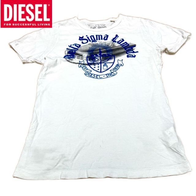 DIESEL(ディーゼル)のDIESEL　Tシャツ　半袖　男女兼用　古着　白 レディースのトップス(Tシャツ(半袖/袖なし))の商品写真