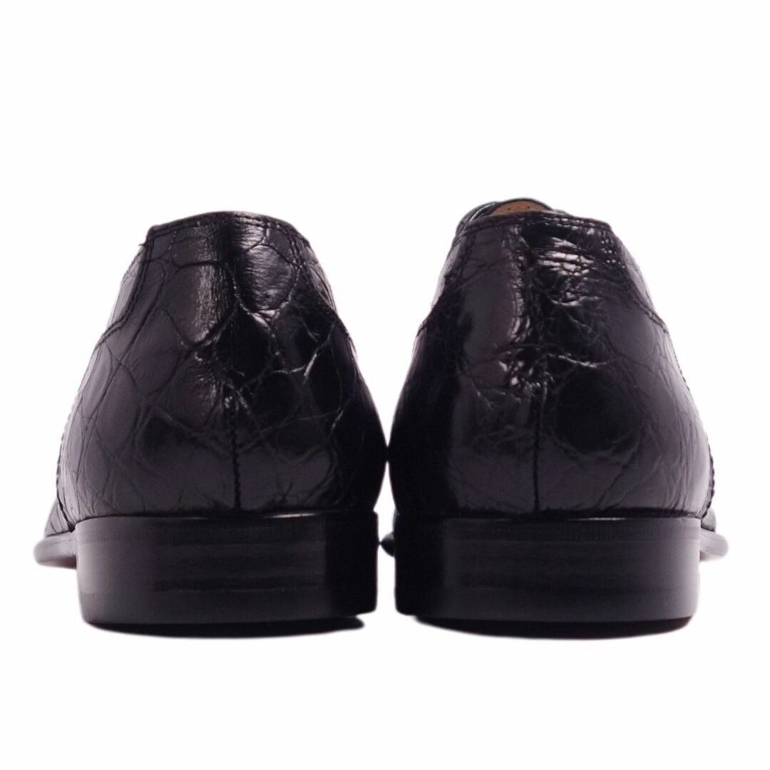 未使用 ブルーノマリ BRUNO MAGLI レザーシューズ オックスフォードシューズ クロコダイル ワニ革 ストレートチップ 革靴 メンズ 8M(26cm相当) ブラック メンズの靴/シューズ(ドレス/ビジネス)の商品写真