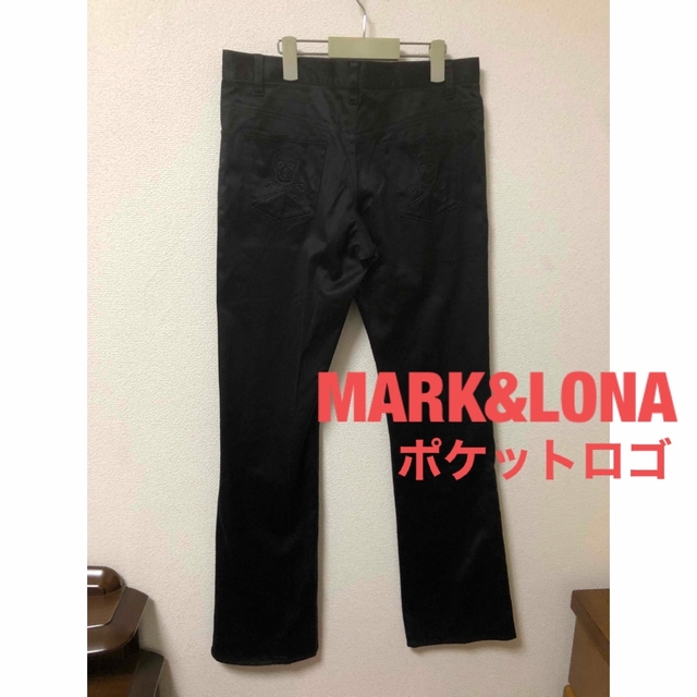 美品 MARK&LONA マークアンドロナ ポケット ロゴ 黒 ブラック パンツ