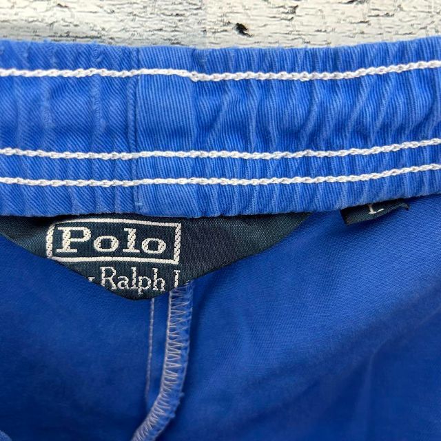 Ralph Lauren(ラルフローレン)の【希少‼︎】ラルフローレン 刺繍ロゴ 短パン ショートパンツ ブルー メンズのパンツ(ショートパンツ)の商品写真