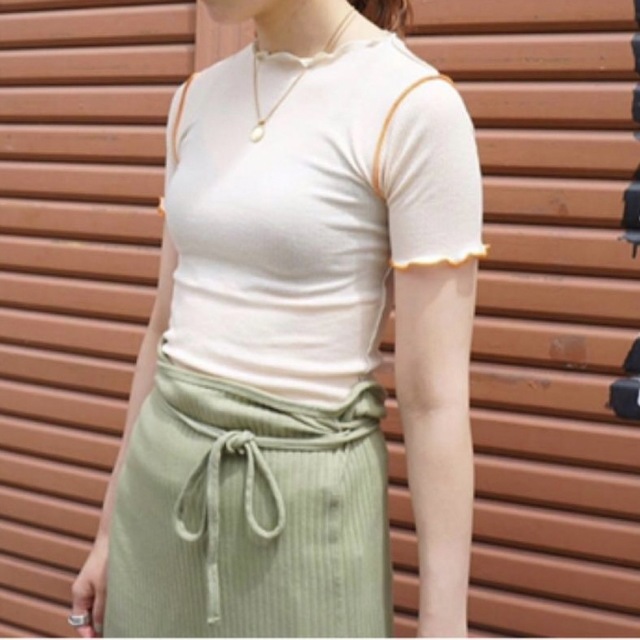 BASERANGE Vein Short Sleeve リブカットソー レディース Tシャツ(半袖