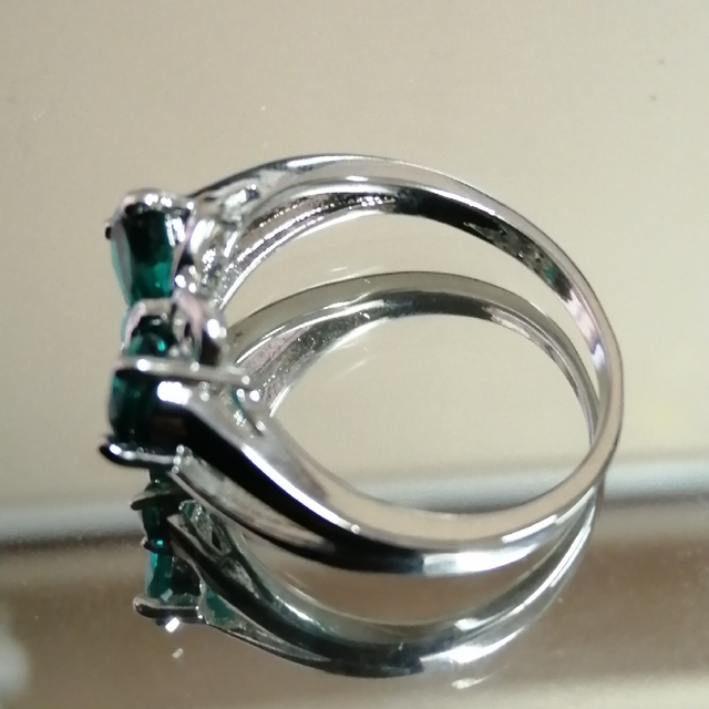 【SALE】リング レディース メンズ ブルー フラワー 花 指輪 20号 メンズのアクセサリー(リング(指輪))の商品写真