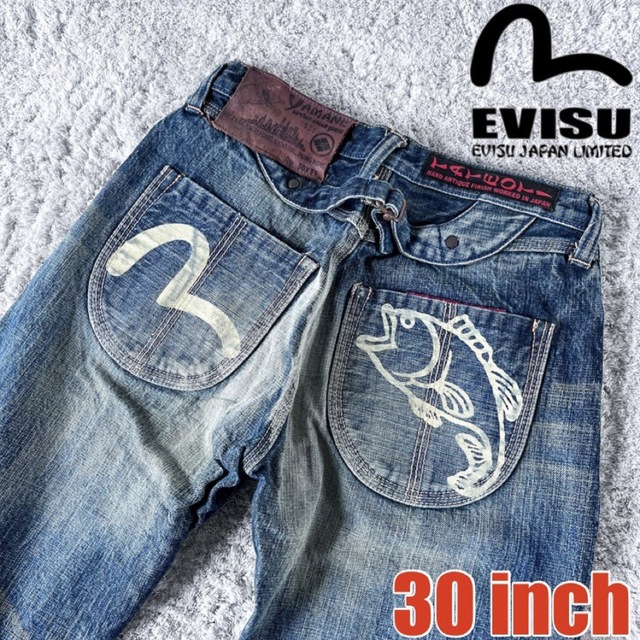 チェーンステッチ EVISU エビス カモメ 魚 デニムジーンズ シンチ