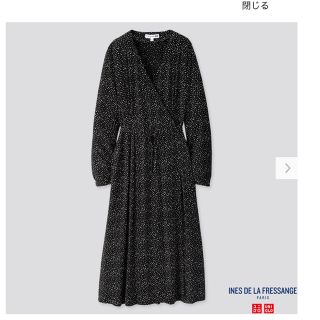 ユニクロ(UNIQLO)のUNIQLO ユニクロ　長袖ワンピース　星柄　ロング丈　Mサイズ　美品(ロングワンピース/マキシワンピース)