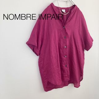 ノンブルアンベール(nombre impair)の★ノンブルアンペール★リネン半袖シャツ ピンク(シャツ/ブラウス(半袖/袖なし))