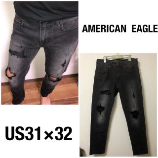 アメリカンイーグル(American Eagle)のアメリカンイーグル　黒　ブラック　デニム　US 31×32(デニム/ジーンズ)