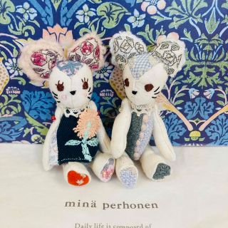 ミナmouse Mペア εïз ハンドメイド ミナペルホネン ぬいぐるみ