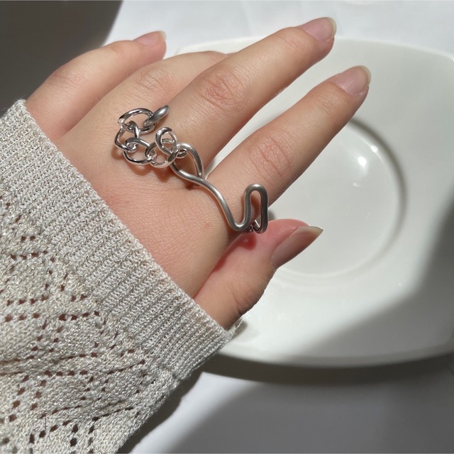 balance double finger ring _ ダブルフィンガーリング