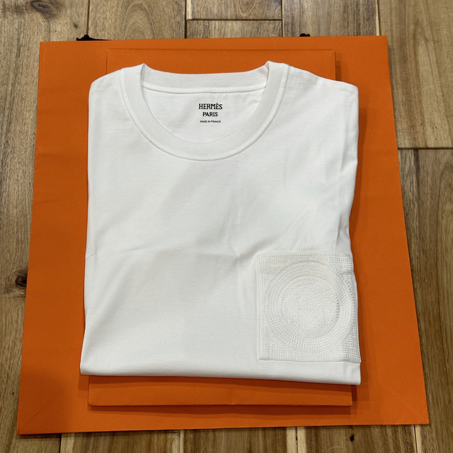 新品未使用 レア HERMES エルメス H 刺繍ロゴ コットン Tシャツ 36