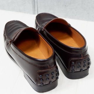 美品】トッズ コインローファー レザー ダークブラウン ブランド刻印