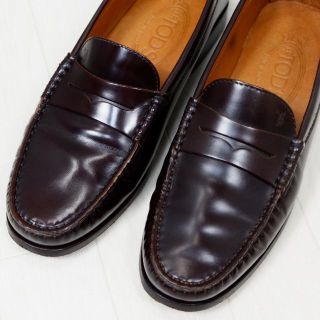 【美品】トッズ コインローファー レザー ダークブラウン ブランド刻印 36