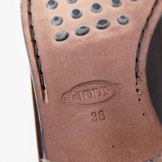 【美品】トッズ コインローファー レザー ダークブラウン ブランド刻印 36