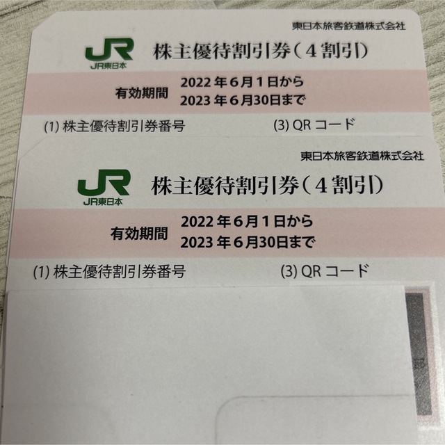 JR東日本株主優待割引券（4割引）2枚セット