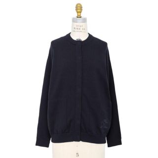 Drawer - Drawer 12Gコットン天竺クルーネックカーディガン 紺 極美品