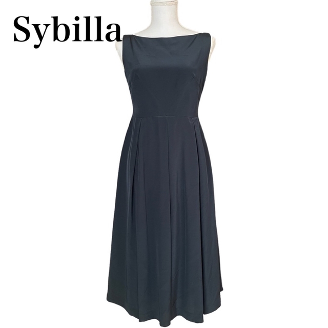Sybilla(シビラ)のシビラ　膝丈ワンピース　ドレス　フレア　グリーン レディースのワンピース(ひざ丈ワンピース)の商品写真