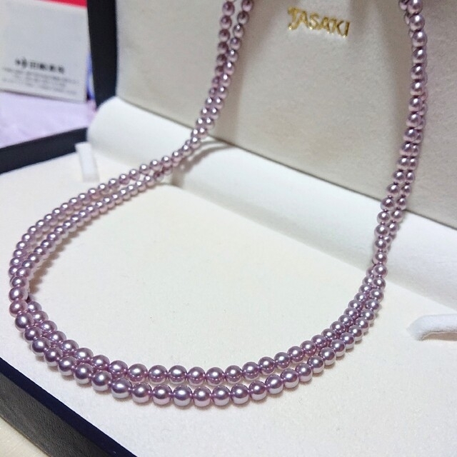 TASAKI(タサキ)のTASAKI❇️Pt850 ピンクパール 2連ネックレス プラチナ ベビーパール レディースのアクセサリー(ネックレス)の商品写真