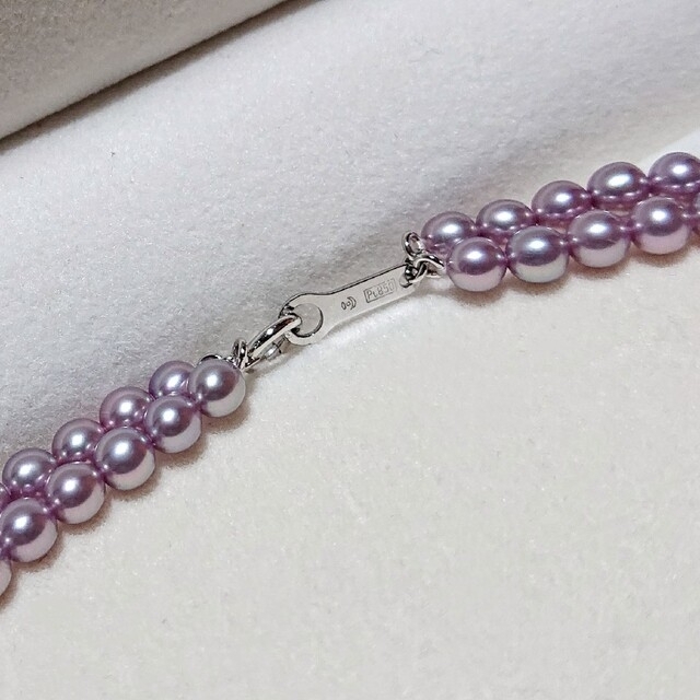 TASAKI(タサキ)のTASAKI❇️Pt850 ピンクパール 2連ネックレス プラチナ ベビーパール レディースのアクセサリー(ネックレス)の商品写真