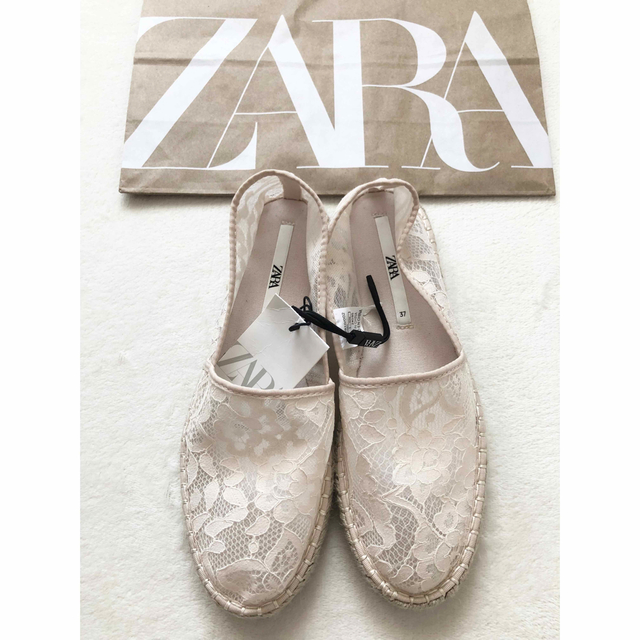ZARA(ザラ)の匿名配送　新品　ZARA ヘビー レース　エスパドリュー 総レース レディースの靴/シューズ(サンダル)の商品写真