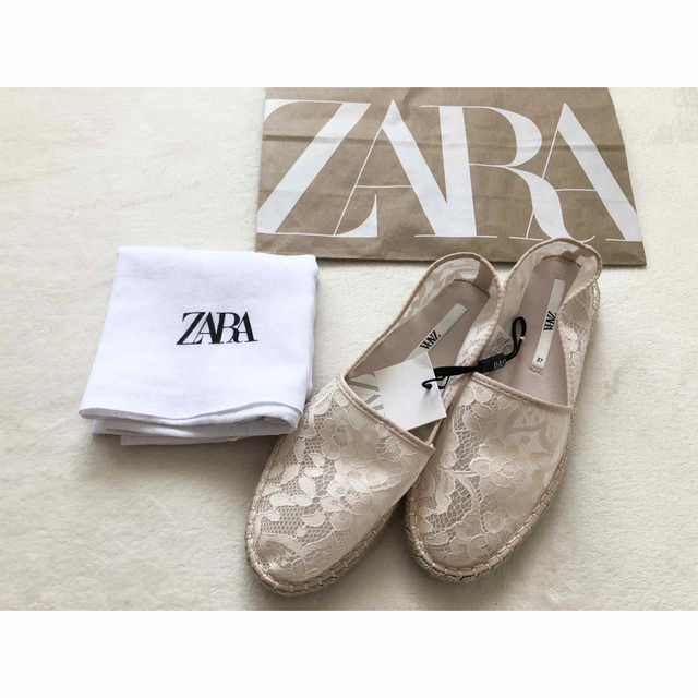 ZARA(ザラ)の匿名配送　新品　ZARA ヘビー レース　エスパドリュー 総レース レディースの靴/シューズ(サンダル)の商品写真