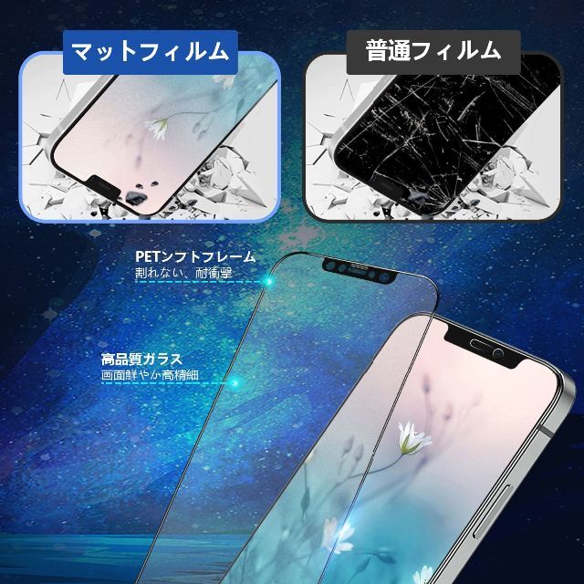 アンチグレア】iphone12 ガラスフィルム さらさら iPhone12Pr