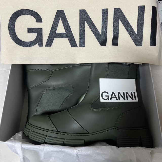 新品 GANNI ガニー リサイクルラバー チェルシー ショートブーツ | www