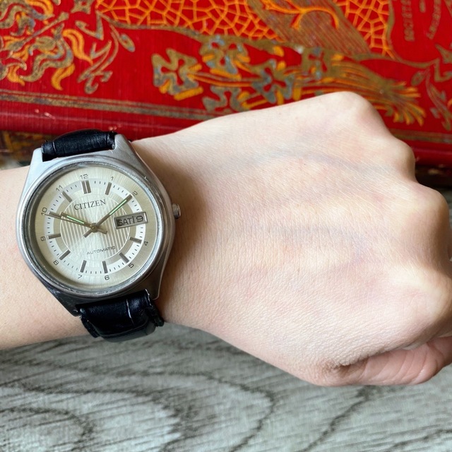 【レトロな雰囲気】シチズン メンズ腕時計 シルバー 自動巻き ヴィンテージ