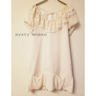 ミスティウーマン(mysty woman)のmysty woman シフォンワンピース(ひざ丈ワンピース)