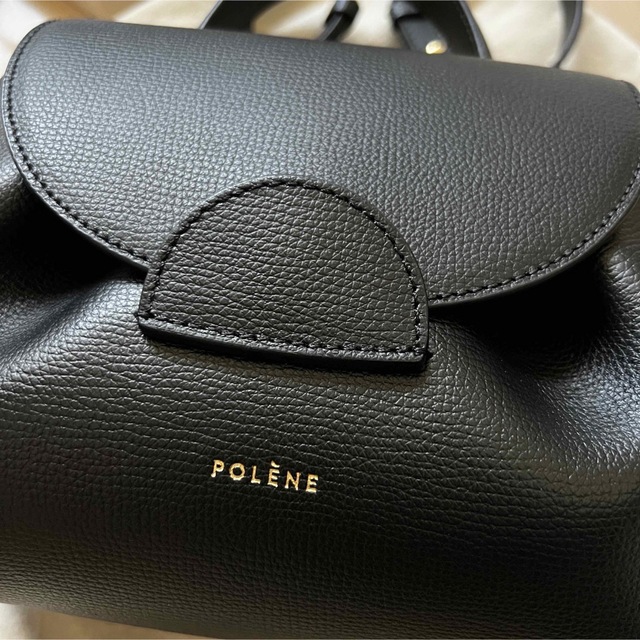 新品　ポレーヌ polene ナンバーワン ナノ 箱付き　ブラックテクスチャード レディースのバッグ(ショルダーバッグ)の商品写真