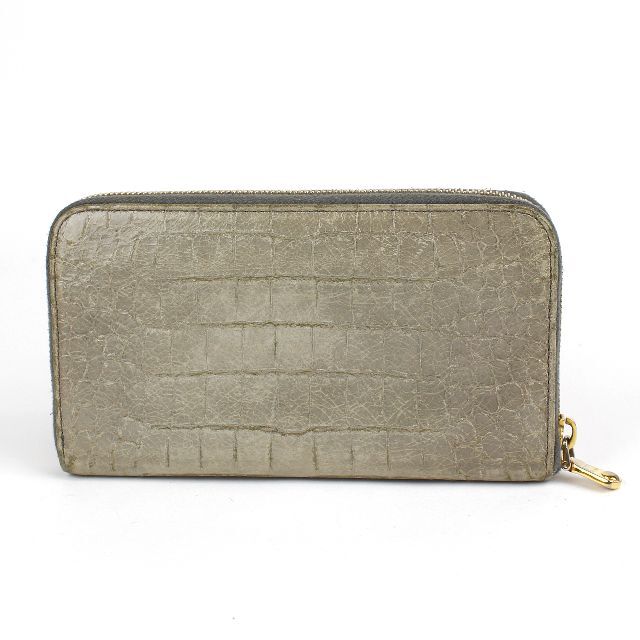 miumiu(ミュウミュウ)のMIUMIU ミュウミュウ　クロコ型押し 長財布 グレー レディースのファッション小物(財布)の商品写真