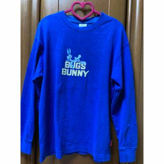 ジーユー(GU)のGU 長袖Ｔ青Bugs Bunny Ｓ(Tシャツ/カットソー(七分/長袖))