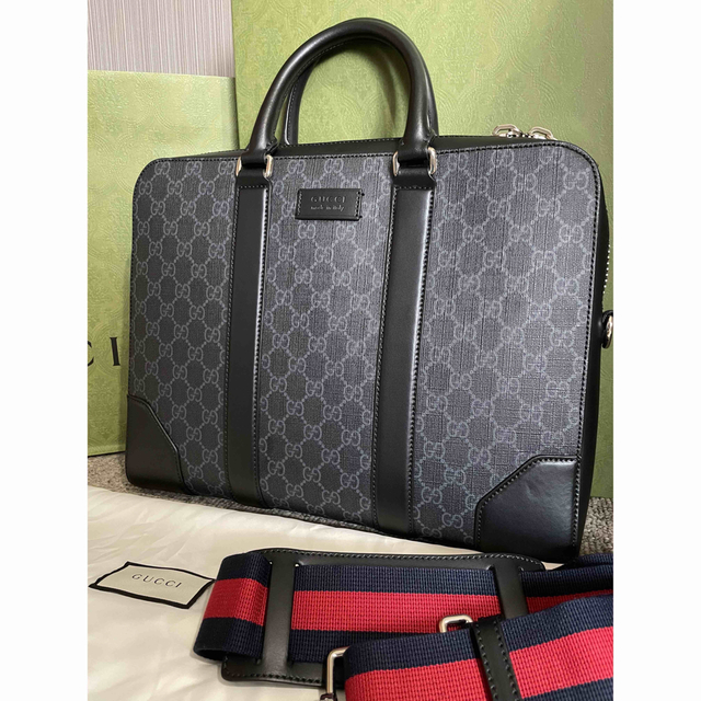 Gucci(グッチ)の【お値下げしました】GUCCI GGスプリーム キャンバス ブリーフケース メンズのバッグ(ビジネスバッグ)の商品写真