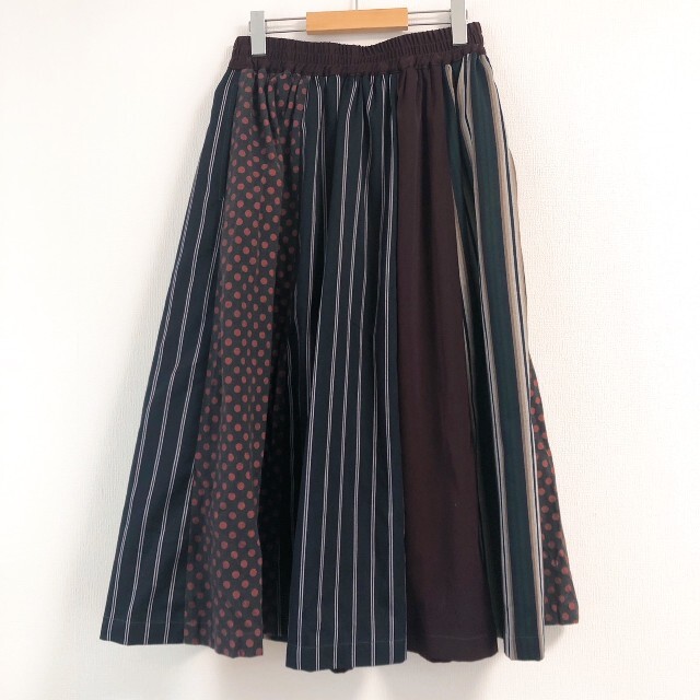 NOIR(ノワール)のn'or LABEL ノアール　フレアスカート　ドット　ストライプ レディースのスカート(ひざ丈スカート)の商品写真
