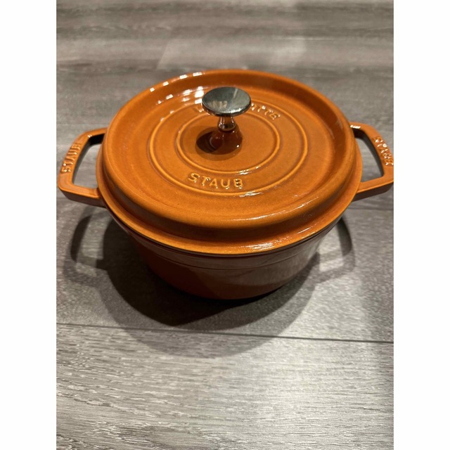 ココット【未使用品】STAUB ストウブ ココットラウンド シナモン 22センチ