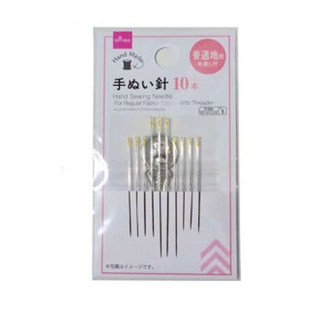 ダイソー 手ぬい針(普通地用、10本、糸通し付) ハンドメイドのハンドメイド その他(その他)の商品写真