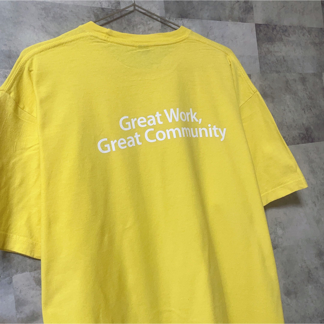Tシャツ　XLサイズ　イエロー　黄色　プリントTシャツ　tultex メンズのトップス(Tシャツ/カットソー(半袖/袖なし))の商品写真