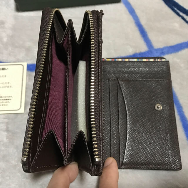 Paul smith 二つ折り財布 ジップストローグレイン ネイビー - 小物 Paul smith 二つ折り財布 ジップストローグレイン ネイビー - 小物