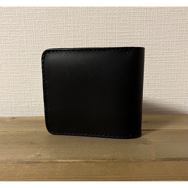 未使用に近い HERZ 二つ折り財布 本革 ブラック黒 【激安大特価