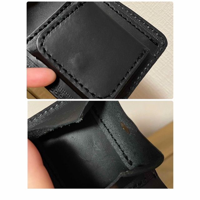 未使用に近い HERZ 二つ折り財布 本革 ブラック黒 【激安大特価