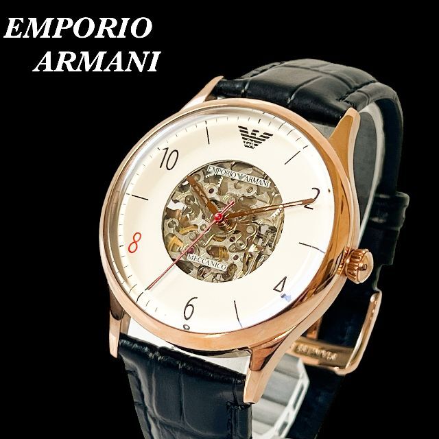 Emporio Armani(エンポリオアルマーニ)の【新品未使用】エンポリオアルマーニ★メンズ腕時計★スケルトン★ブラック(黒) メンズの時計(腕時計(アナログ))の商品写真